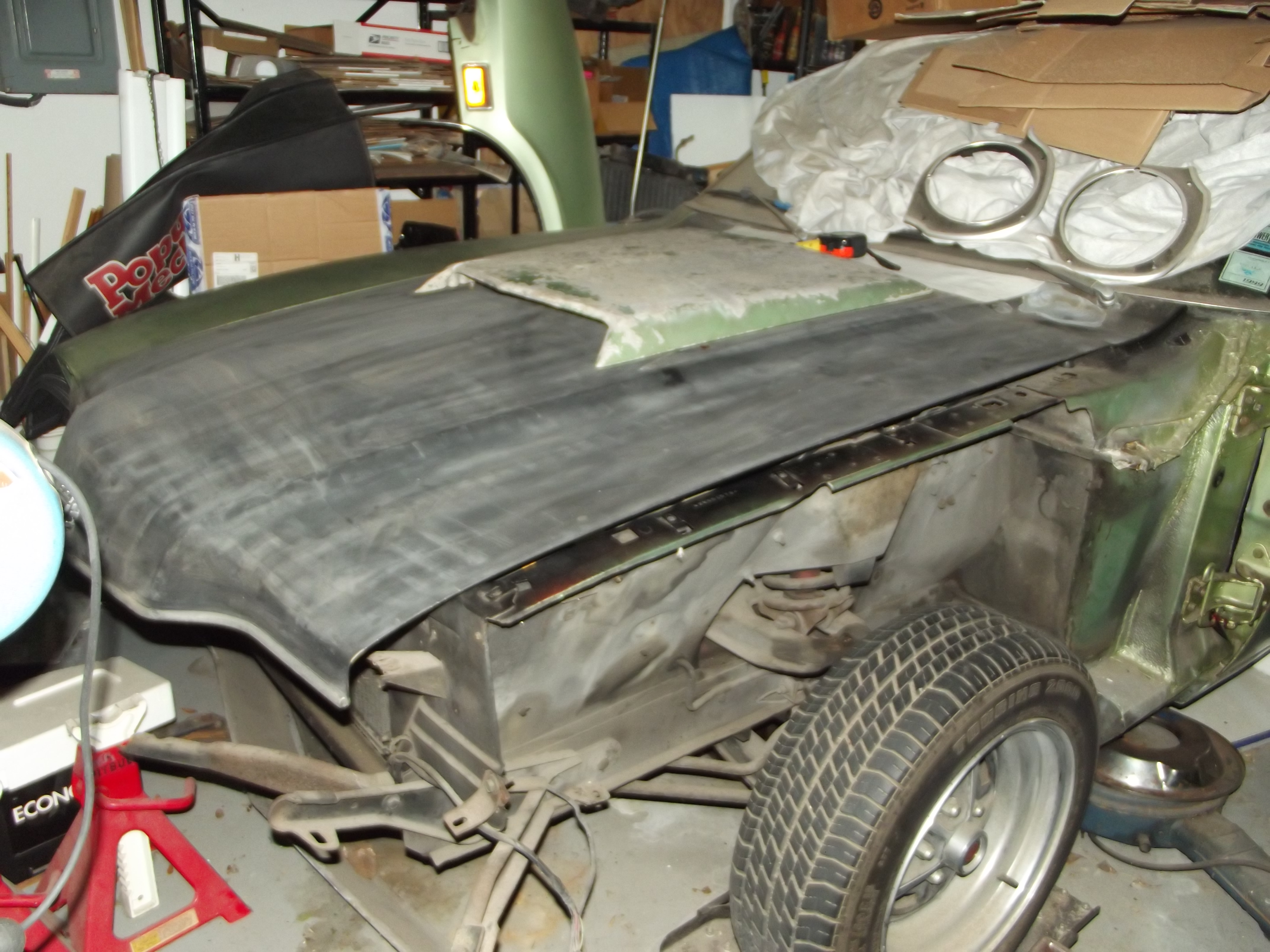 Mocking up the Comet GT hood scoop